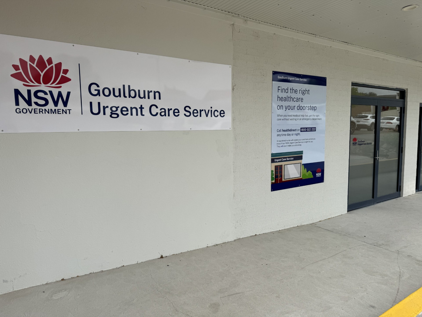 The entrance to the goulburn urgent care service