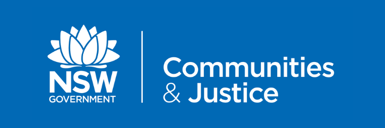 NSW Government Communities and Justice logo.